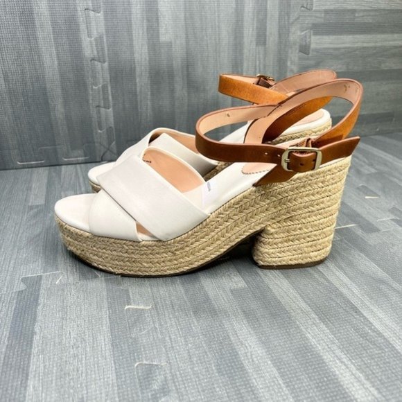 J. Crew Shoes - J. Crew Espadrille Platform Sandals Two-Tone Leather Women Size 9.5